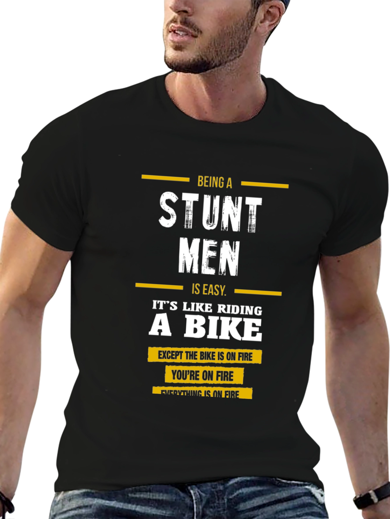 Stuntmen T-Shirt: On Fire Bike Rider Tee