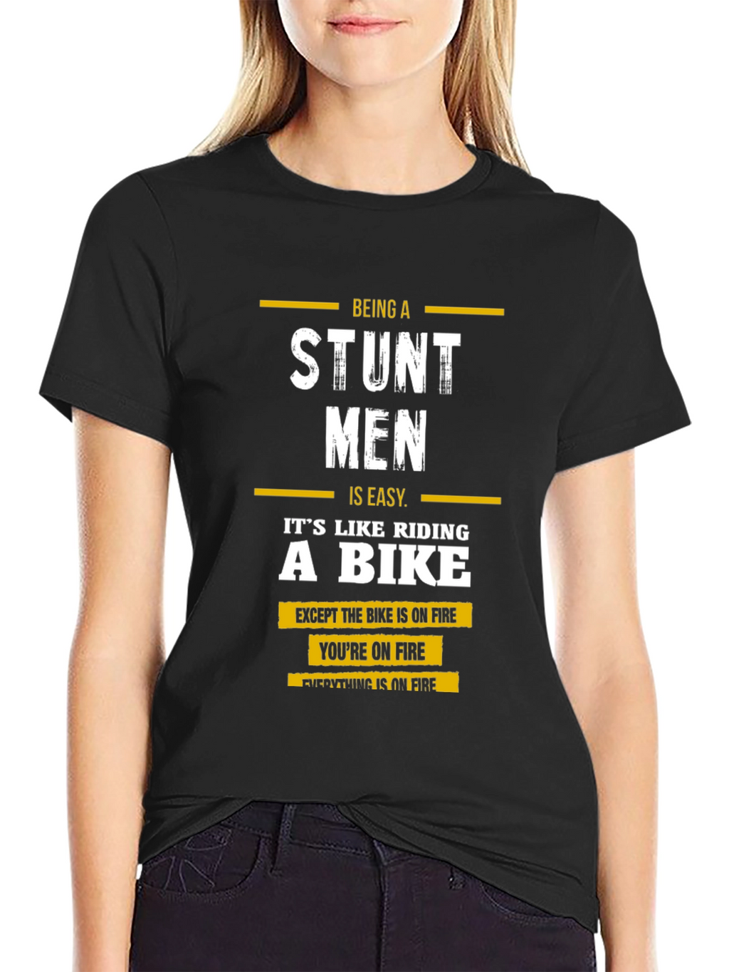Stuntmen T-Shirt: On Fire Bike Rider Tee