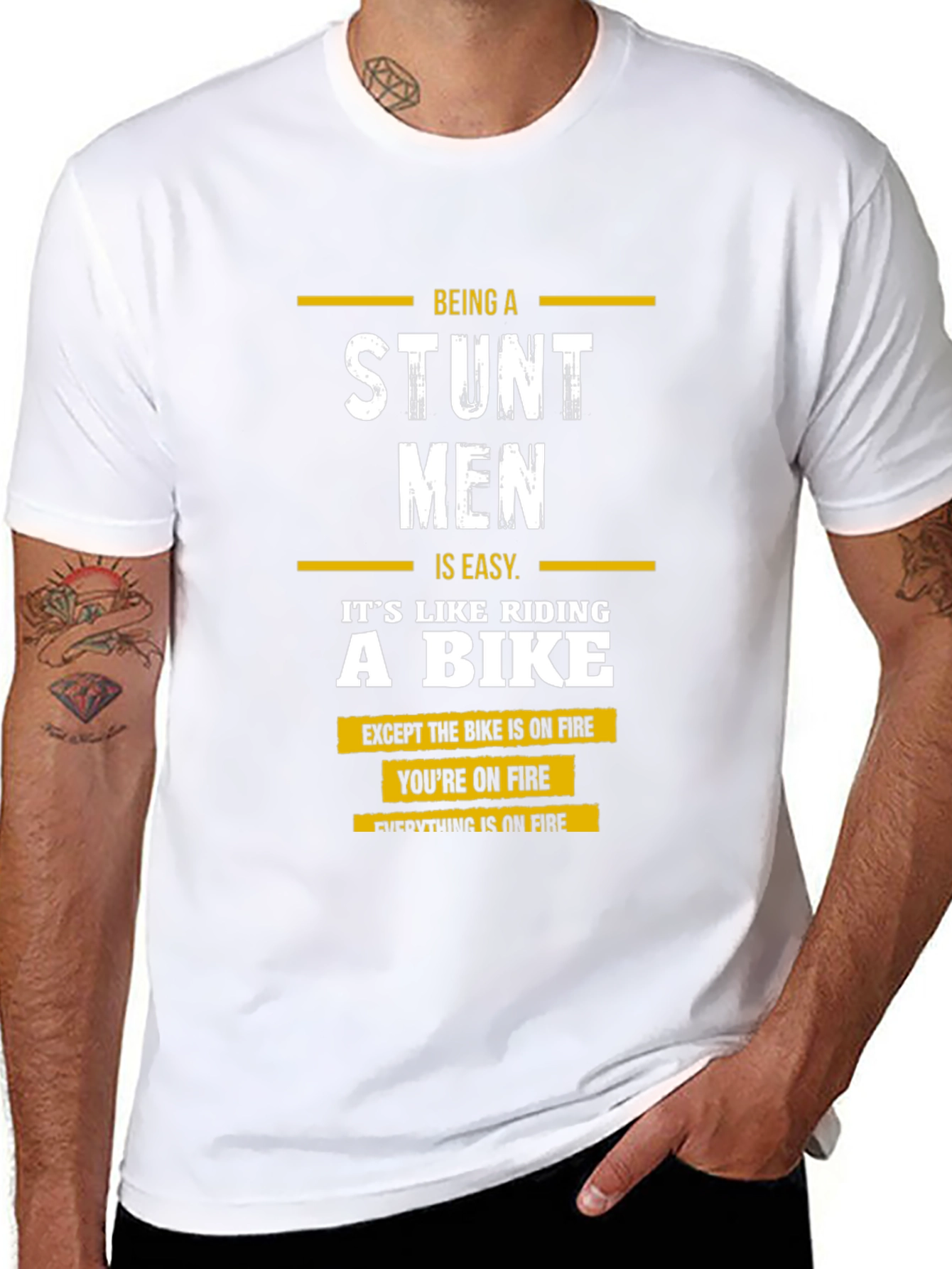 Stuntmen T-Shirt: On Fire Bike Rider Tee