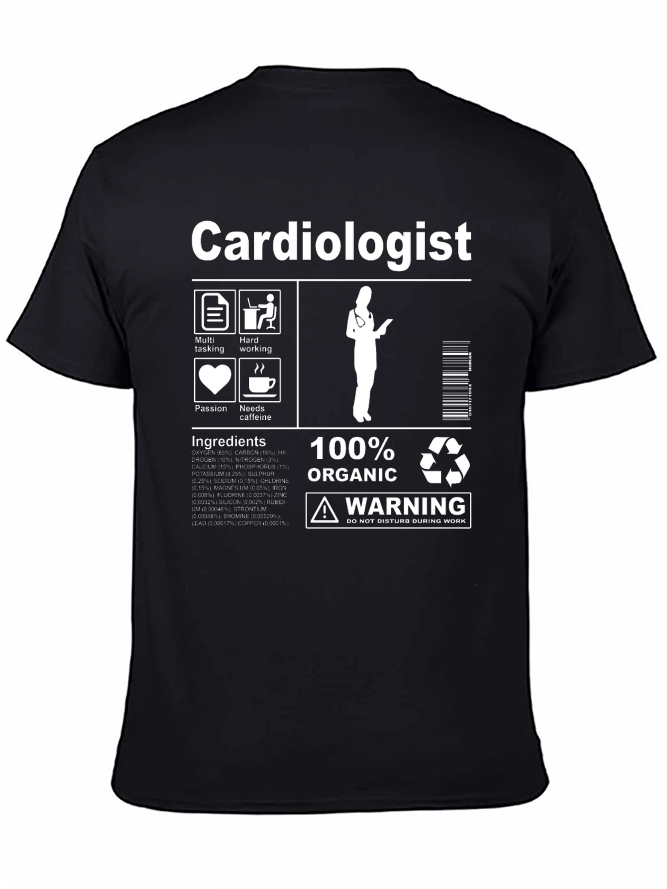 Cardiologist T-Shirt: 100% Organic Funny Medical Tee