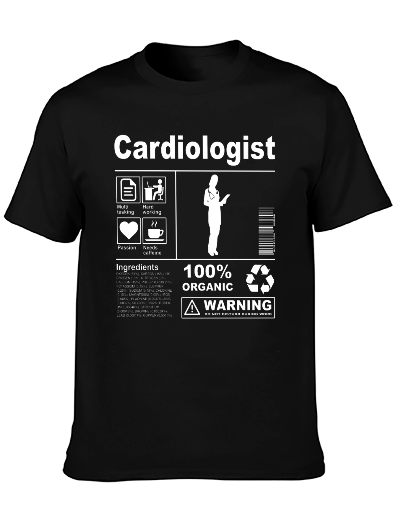 Cardiologist T-Shirt: 100% Organic Funny Medical Tee