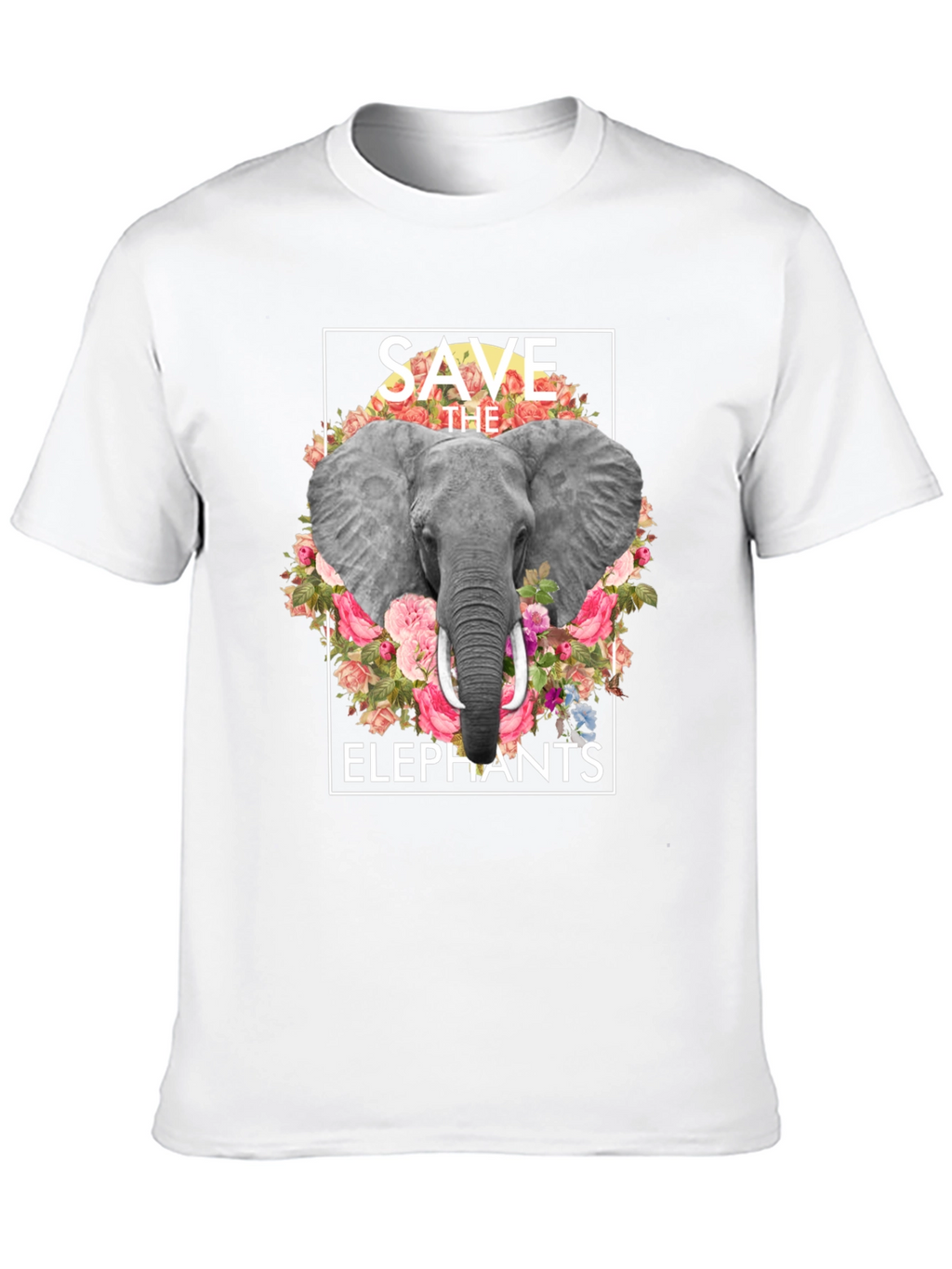 Save the Elephants Floral Graphic T-Shirt