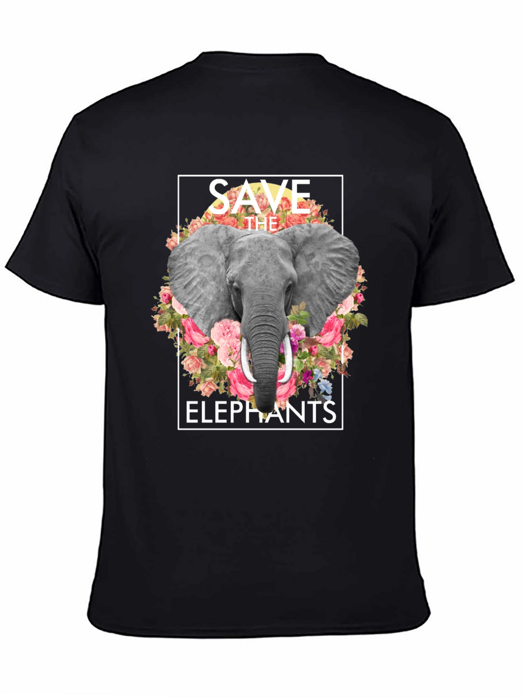 Save the Elephants Floral Graphic T-Shirt