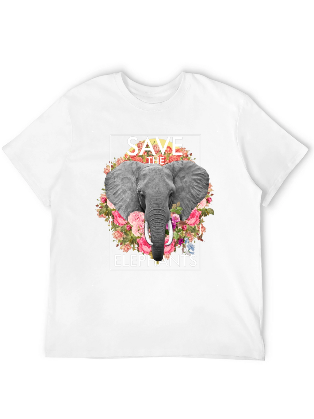Save the Elephants Floral Graphic T-Shirt