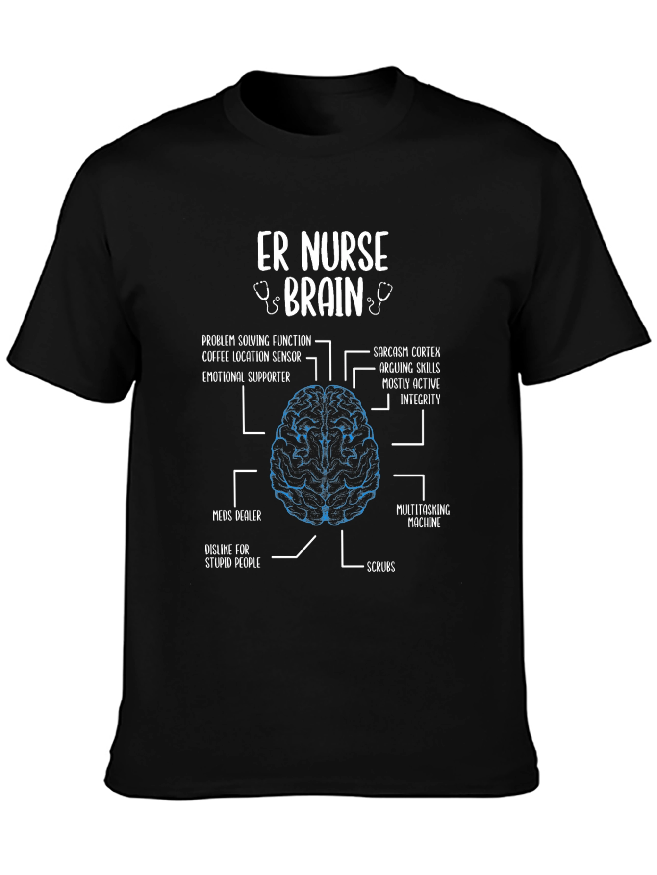 ER Nurse Brain T-Shirt - Funny Gift for Healthcare Heroes