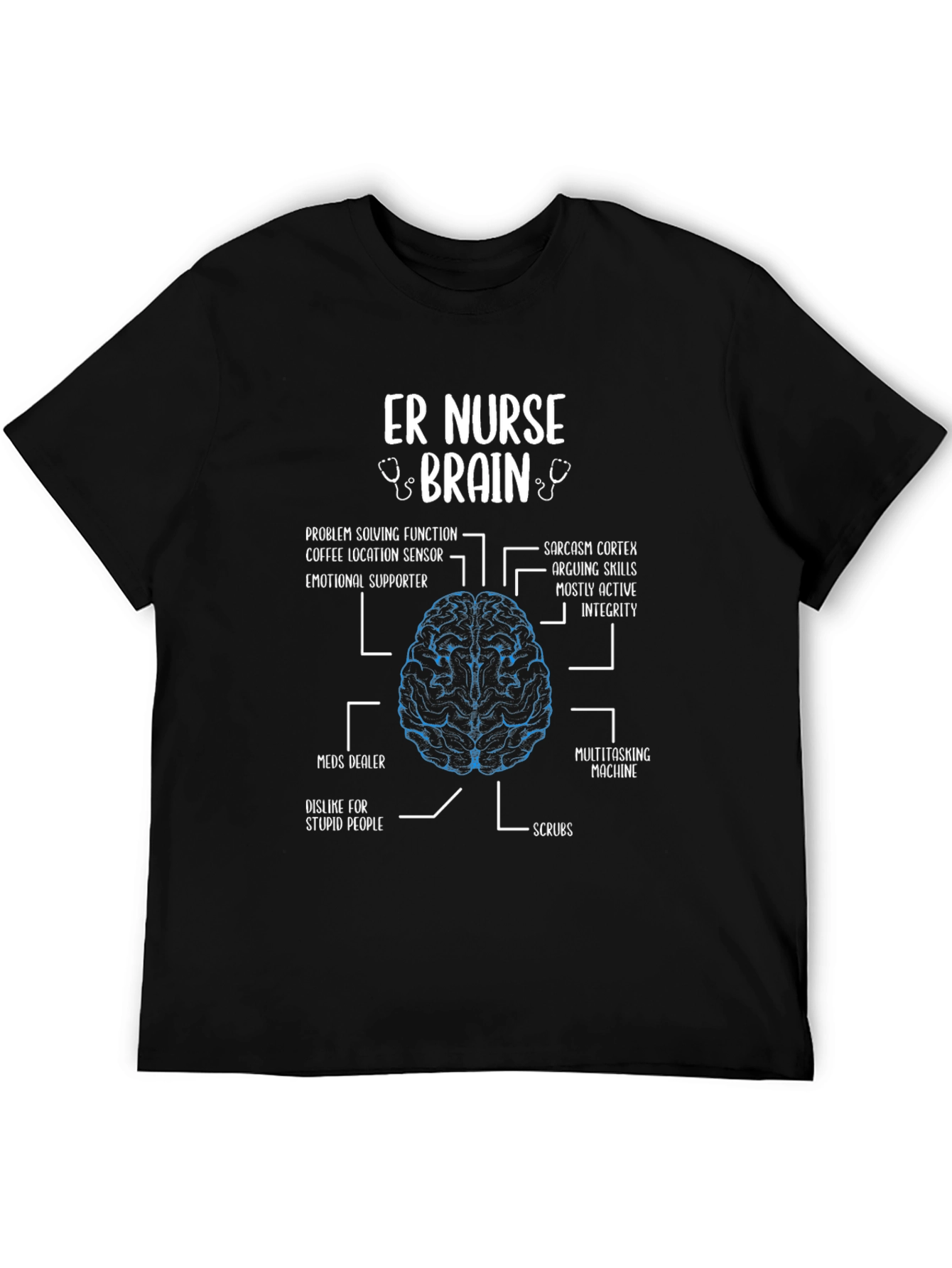 ER Nurse Brain T-Shirt - Funny Gift for Healthcare Heroes