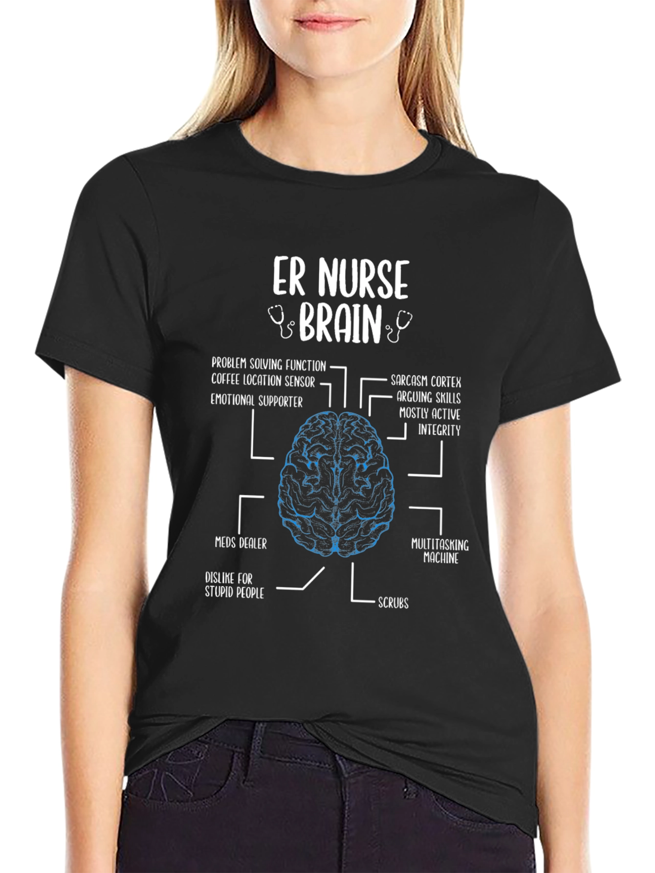ER Nurse Brain T-Shirt - Funny Gift for Healthcare Heroes