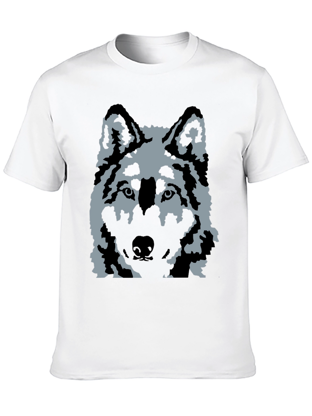 Wolf Graphic Print T-Shirt - Casual Black Tee