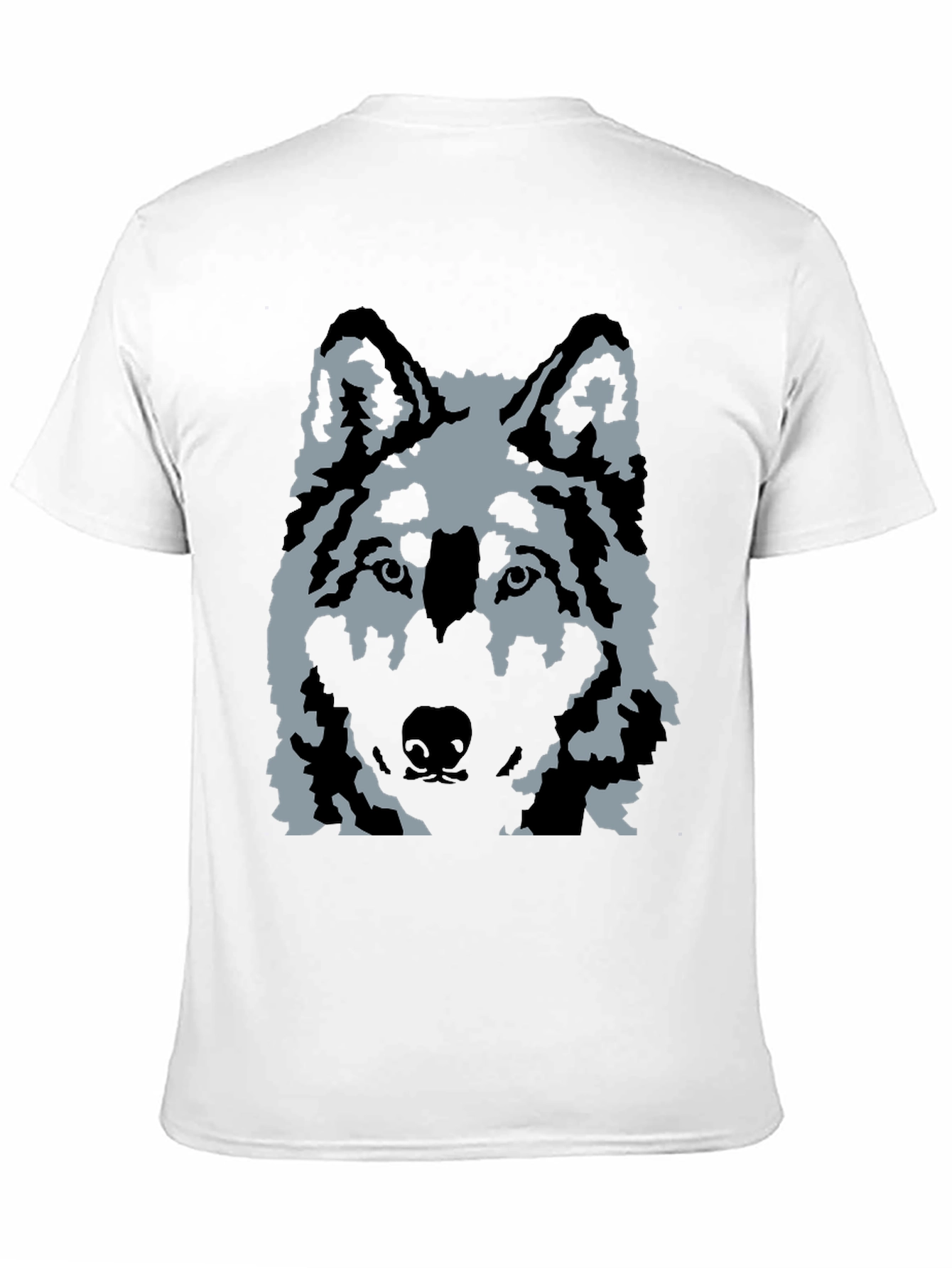 Wolf Graphic Print T-Shirt - Casual Black Tee