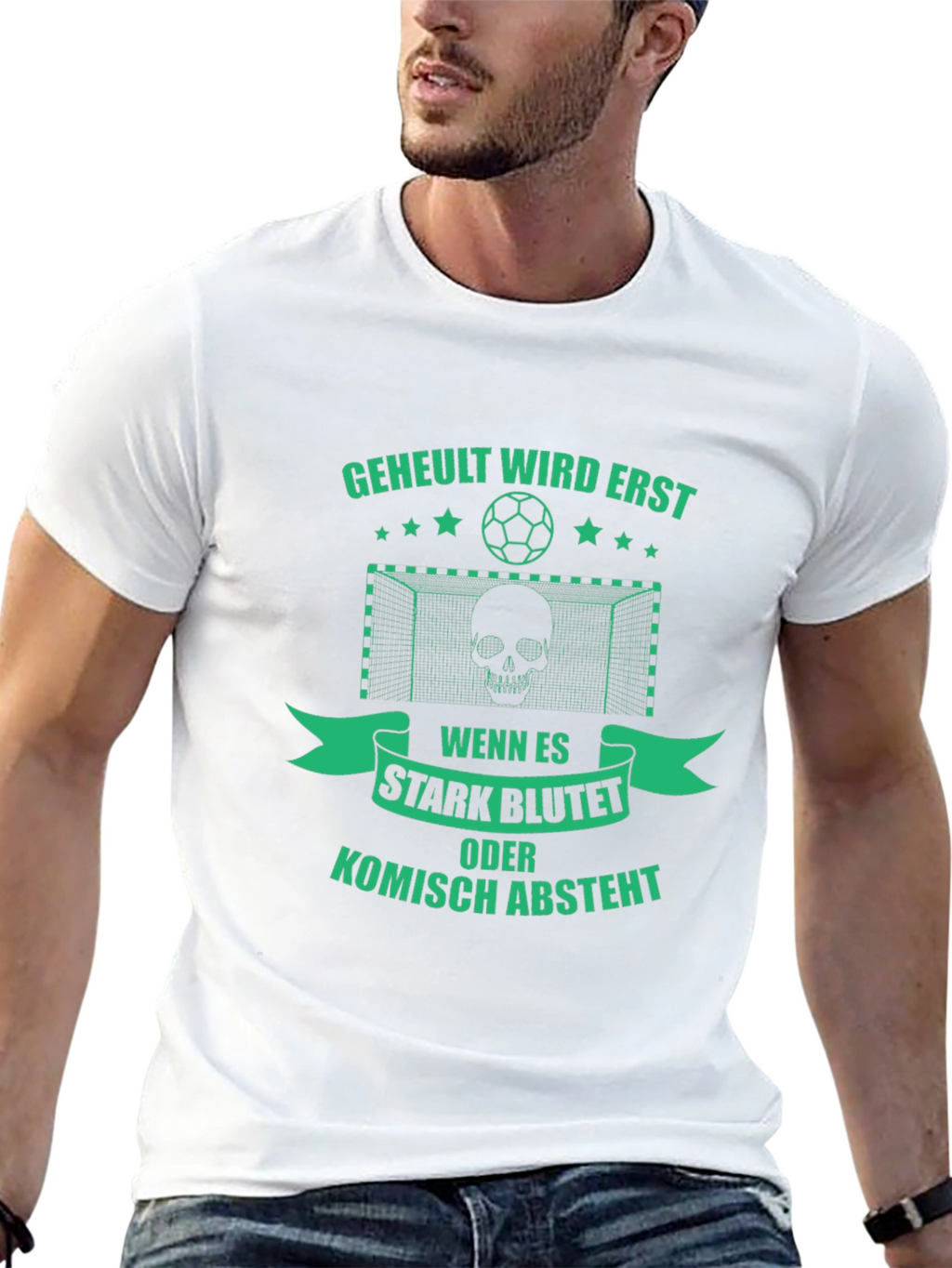 Funny Soccer Skull Graphic T-Shirt