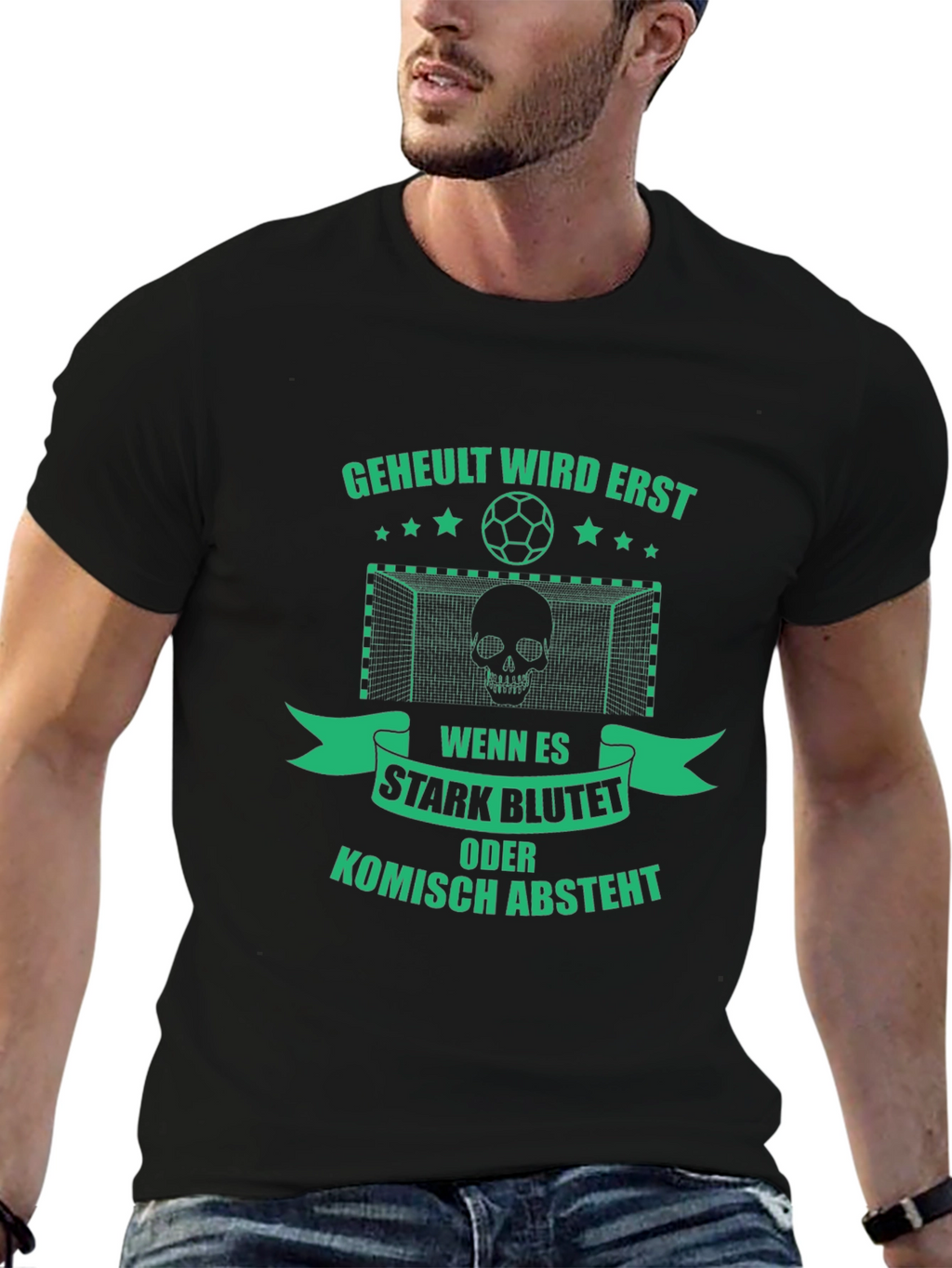 Funny Soccer Skull Graphic T-Shirt