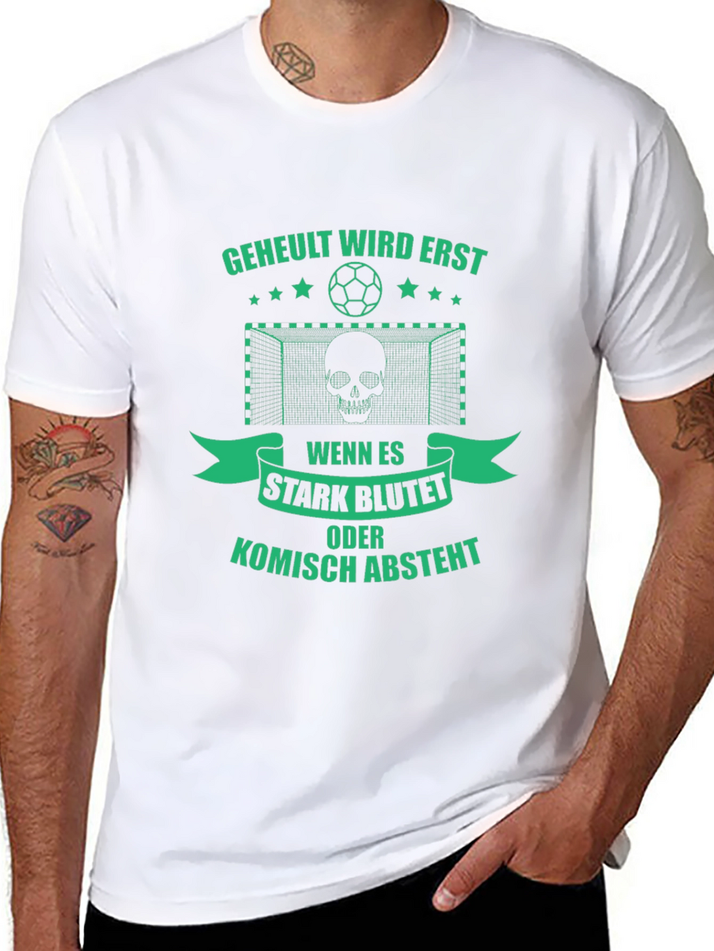 Funny Soccer Skull Graphic T-Shirt