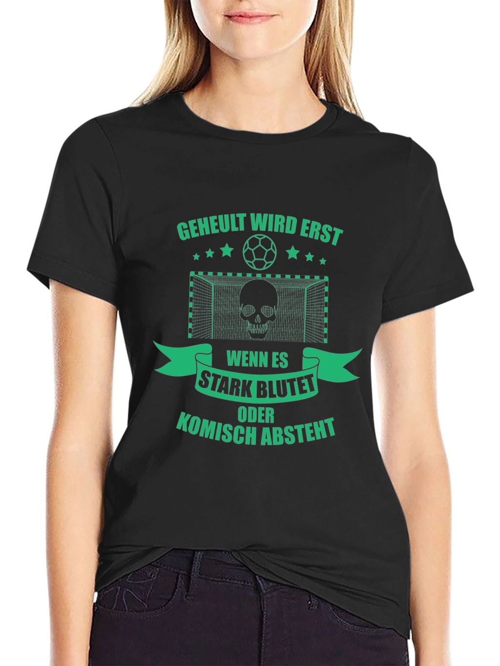 Funny Soccer Skull Graphic T-Shirt