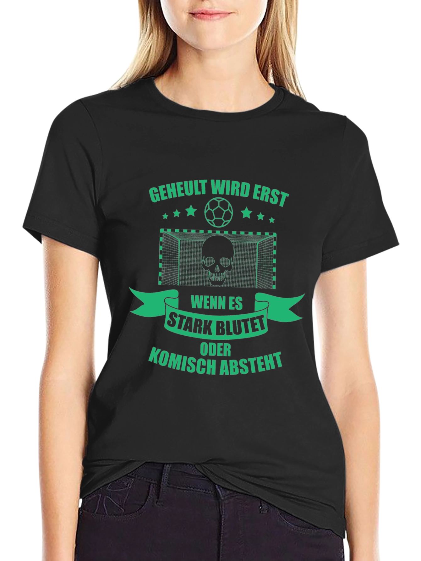 Funny Soccer Skull Graphic T-Shirt