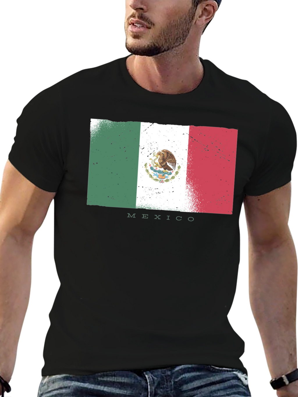 Mexico Flag T-Shirt - Distressed Design
