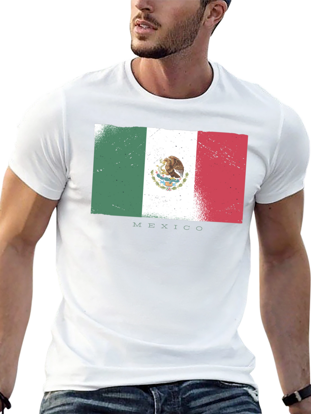 Mexico Flag T-Shirt - Distressed Design