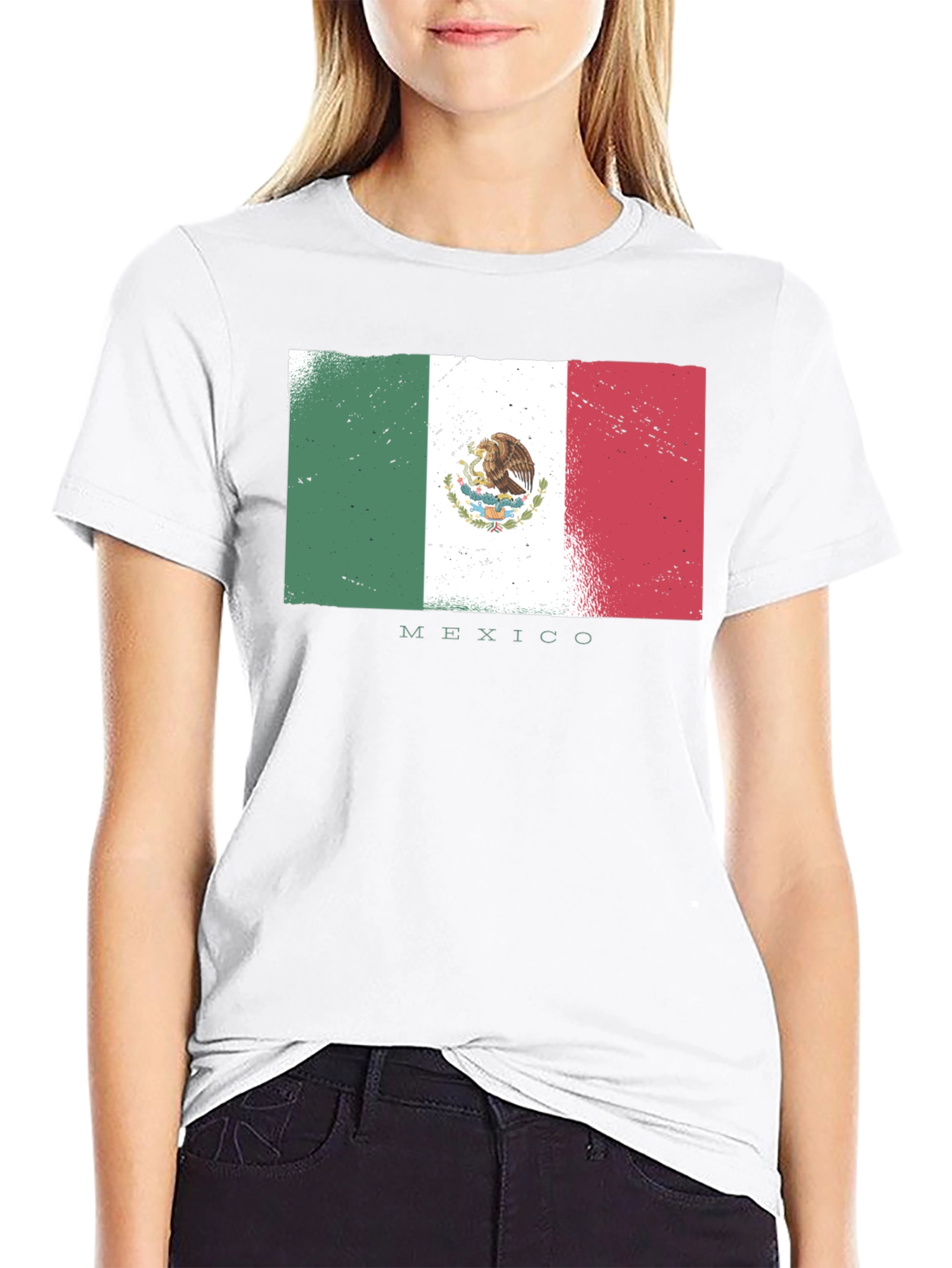 Mexico Flag T-Shirt - Distressed Design