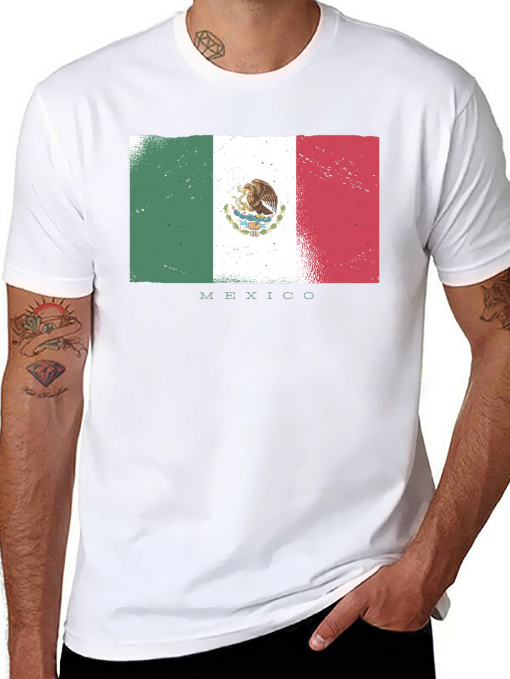 Mexico Flag T-Shirt - Distressed Design