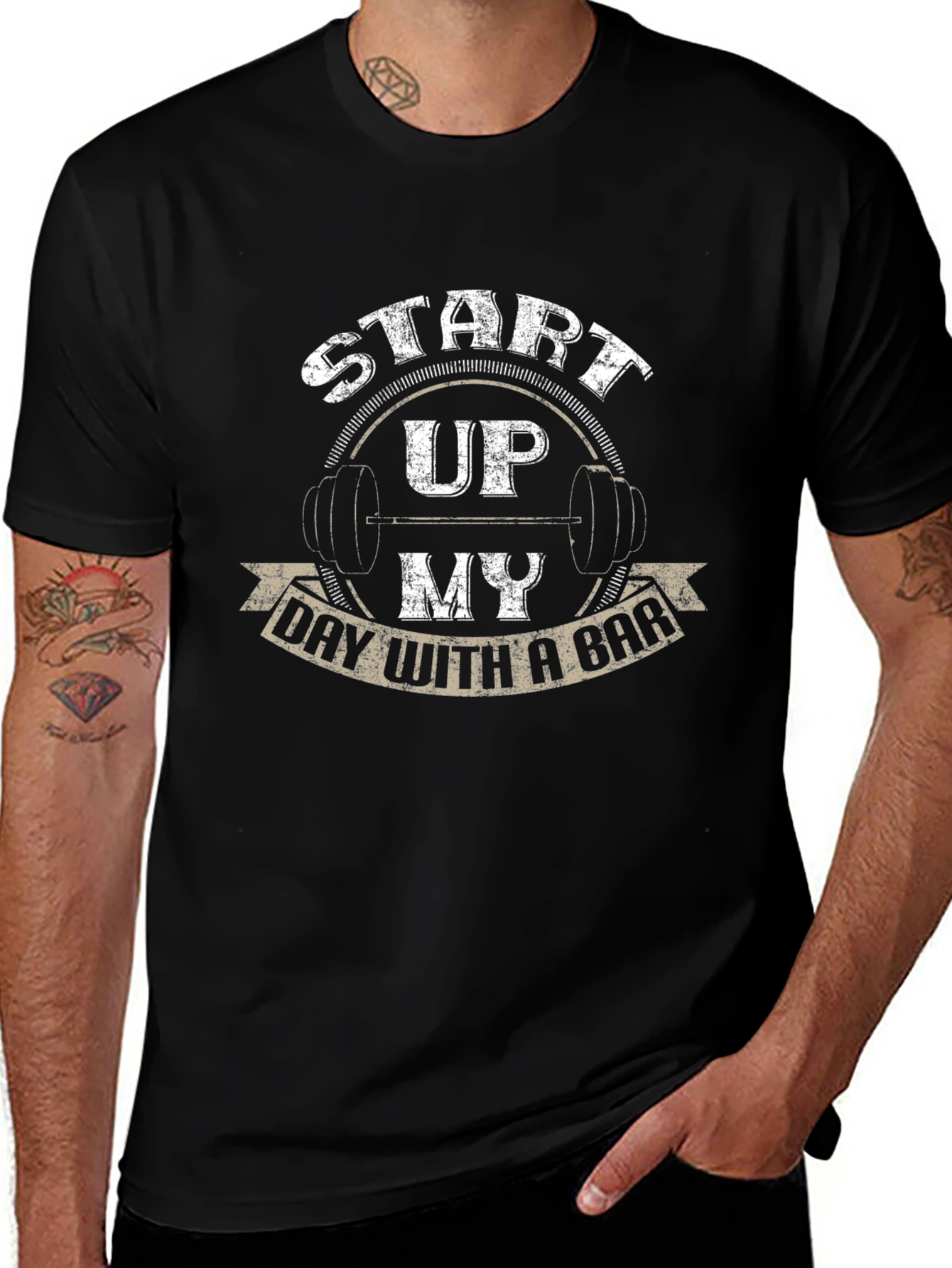 Weightlifting T-Shirt: Start Up My Day With a Bar