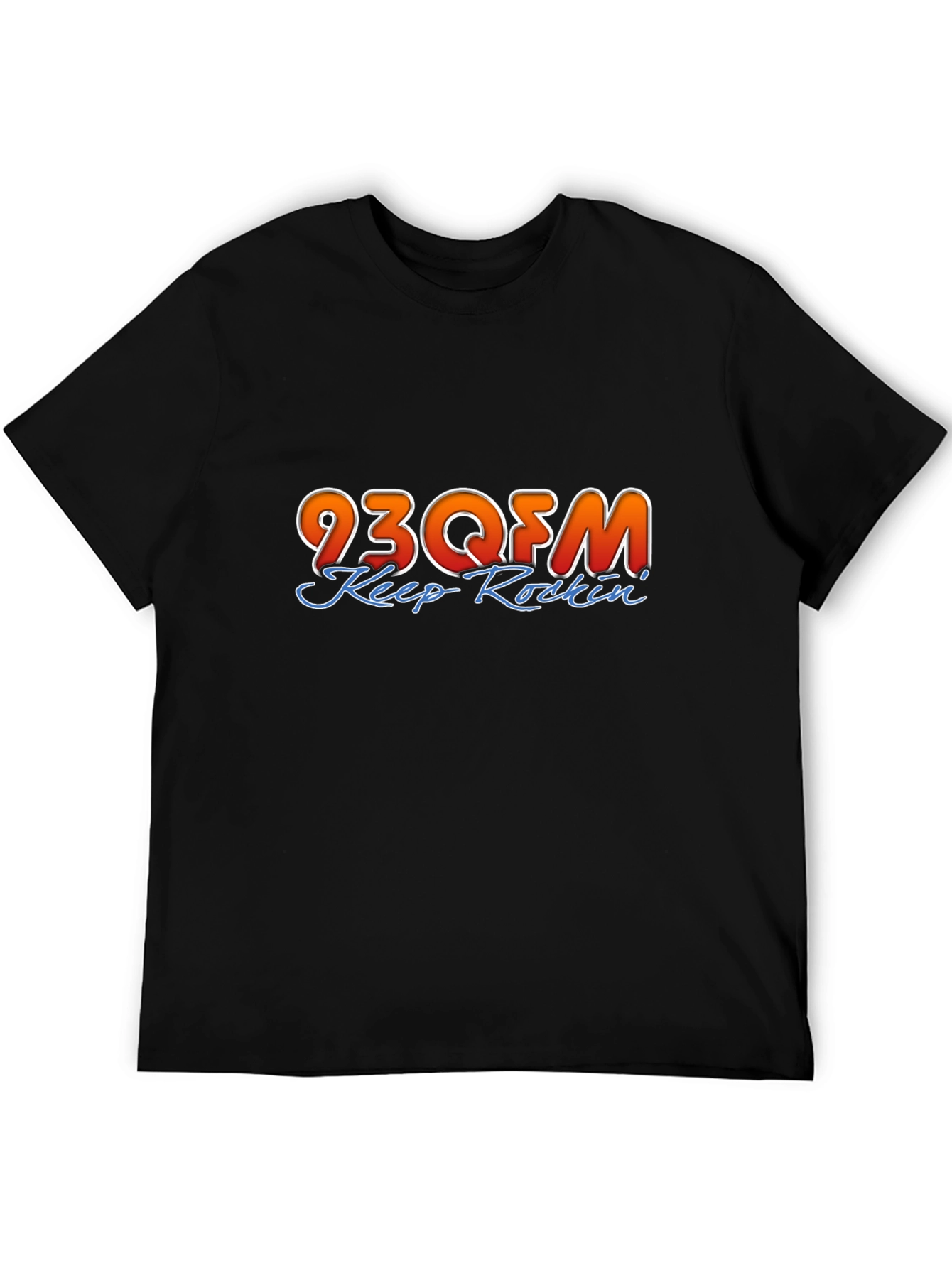 93QFM Keep Rockin Black T-Shirt
