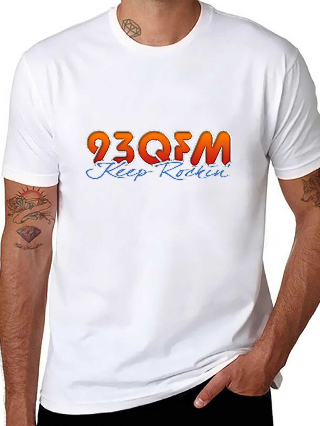 93QFM Keep Rockin Black T-Shirt