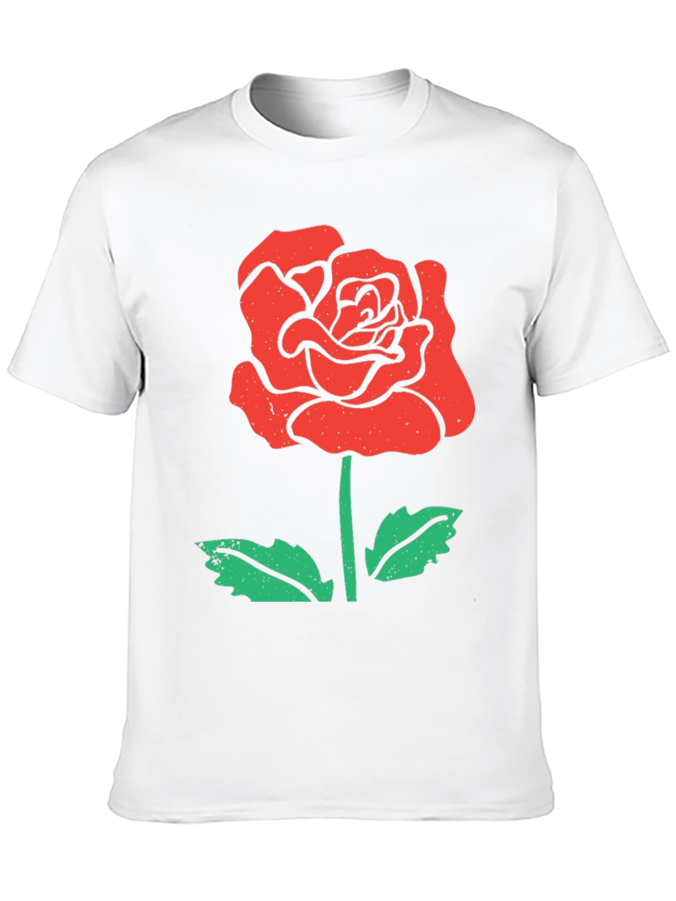 Mens Rose Graphic Black T-Shirt