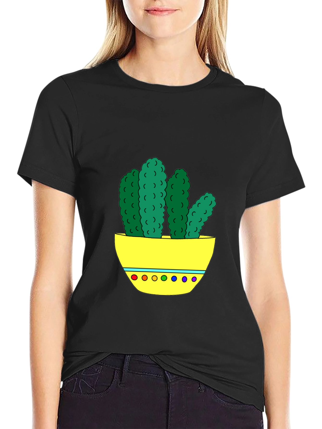 Cactus Graphic Tee - Unique Colorful Design