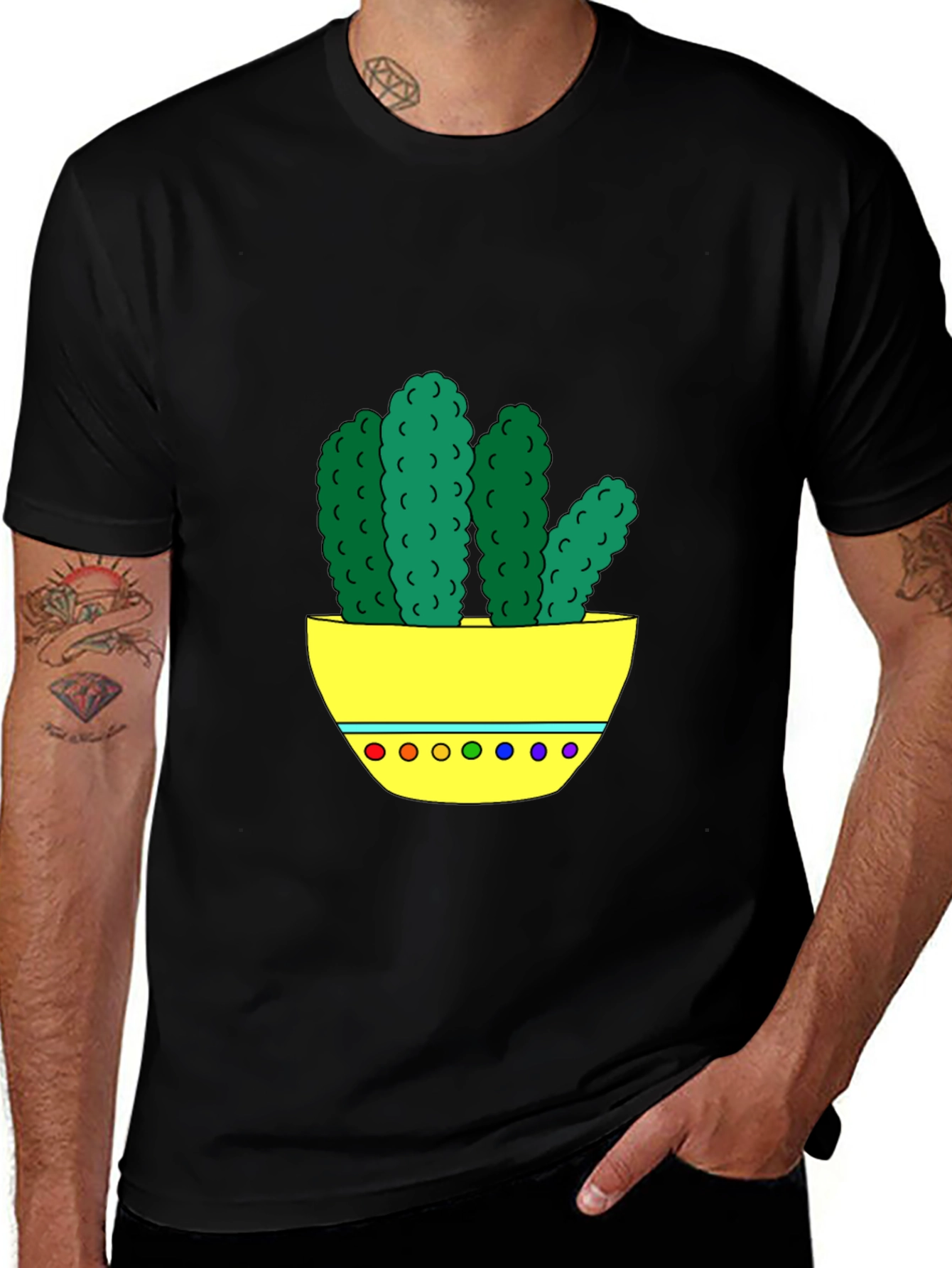 Cactus Graphic Tee - Unique Colorful Design