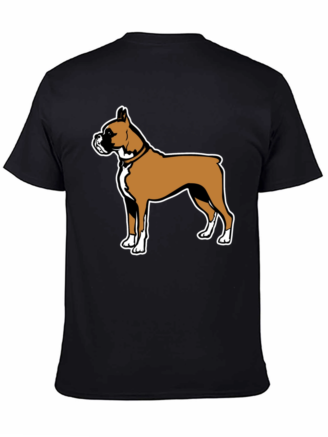 Boxer Dog Graphic Tee - Black Casual T-Shirt