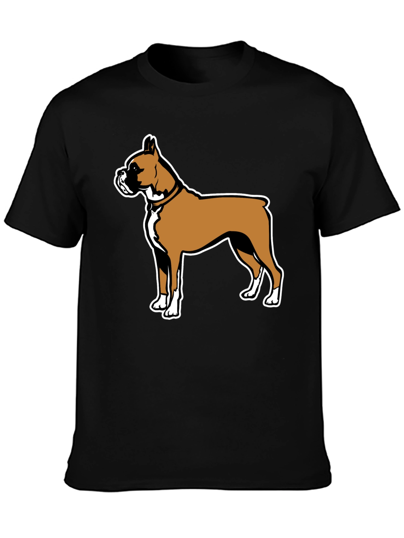 Boxer Dog Graphic Tee - Black Casual T-Shirt