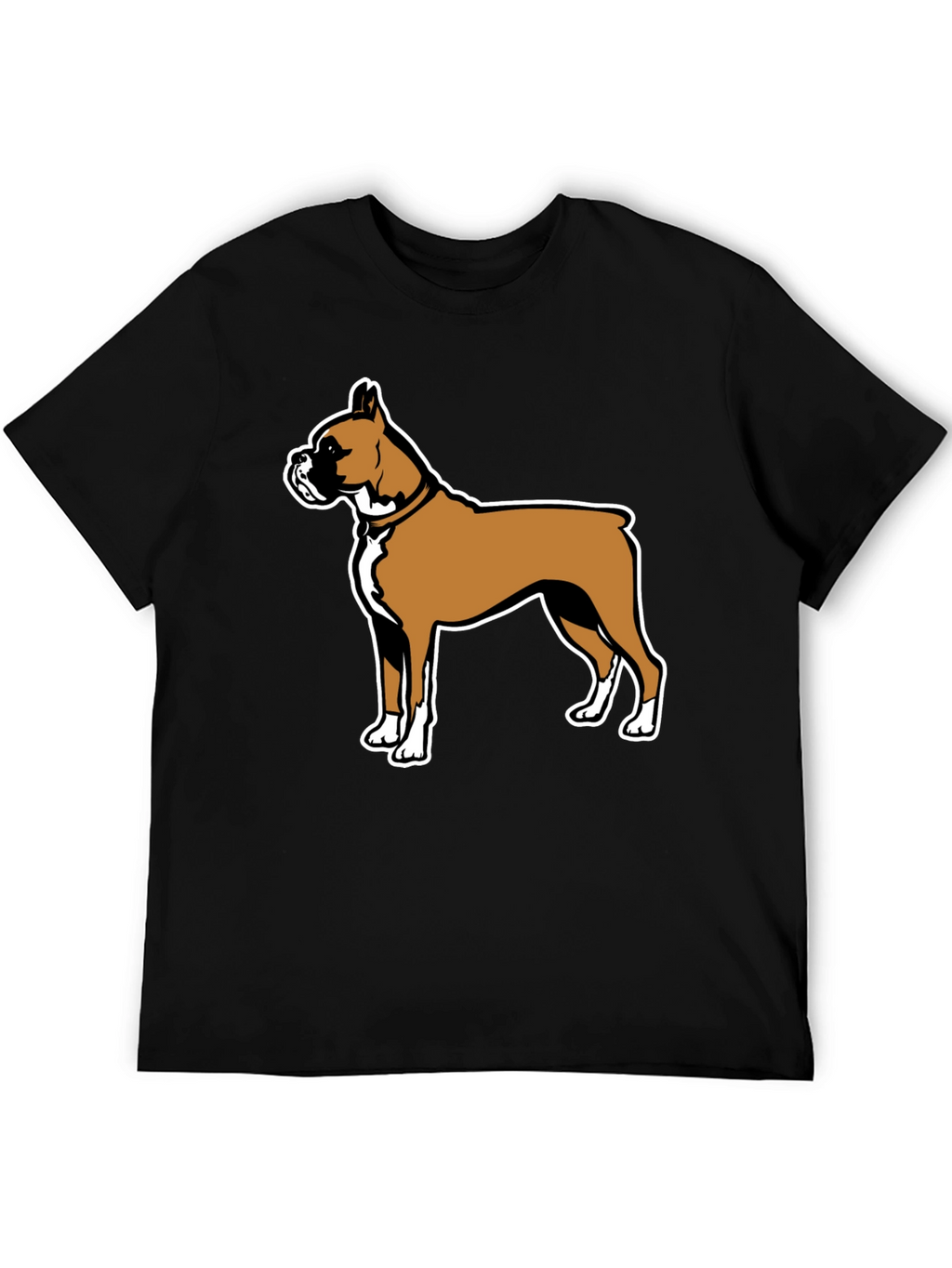 Boxer Dog Graphic Tee - Black Casual T-Shirt