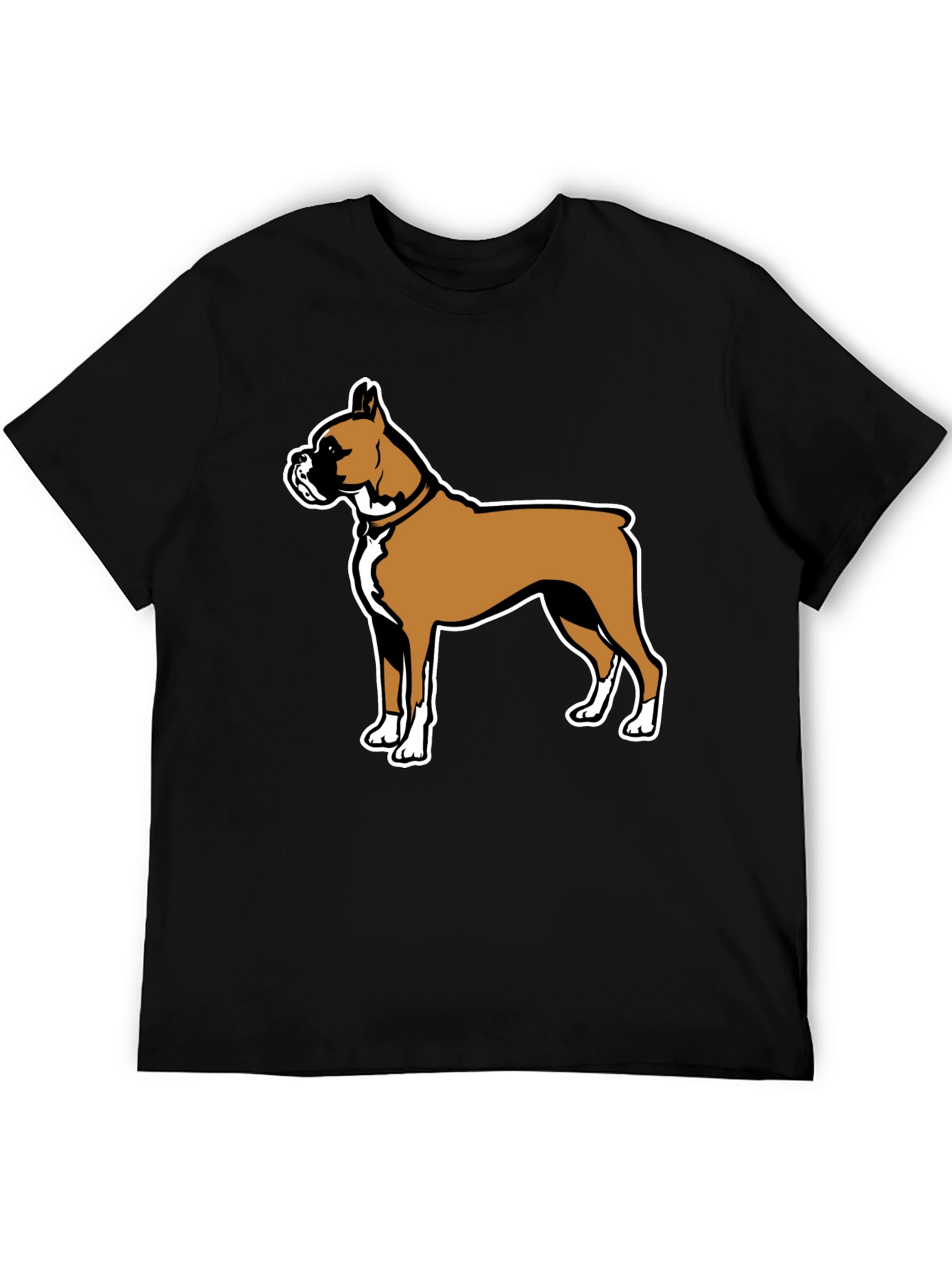 Boxer Dog Graphic Tee - Black Casual T-Shirt