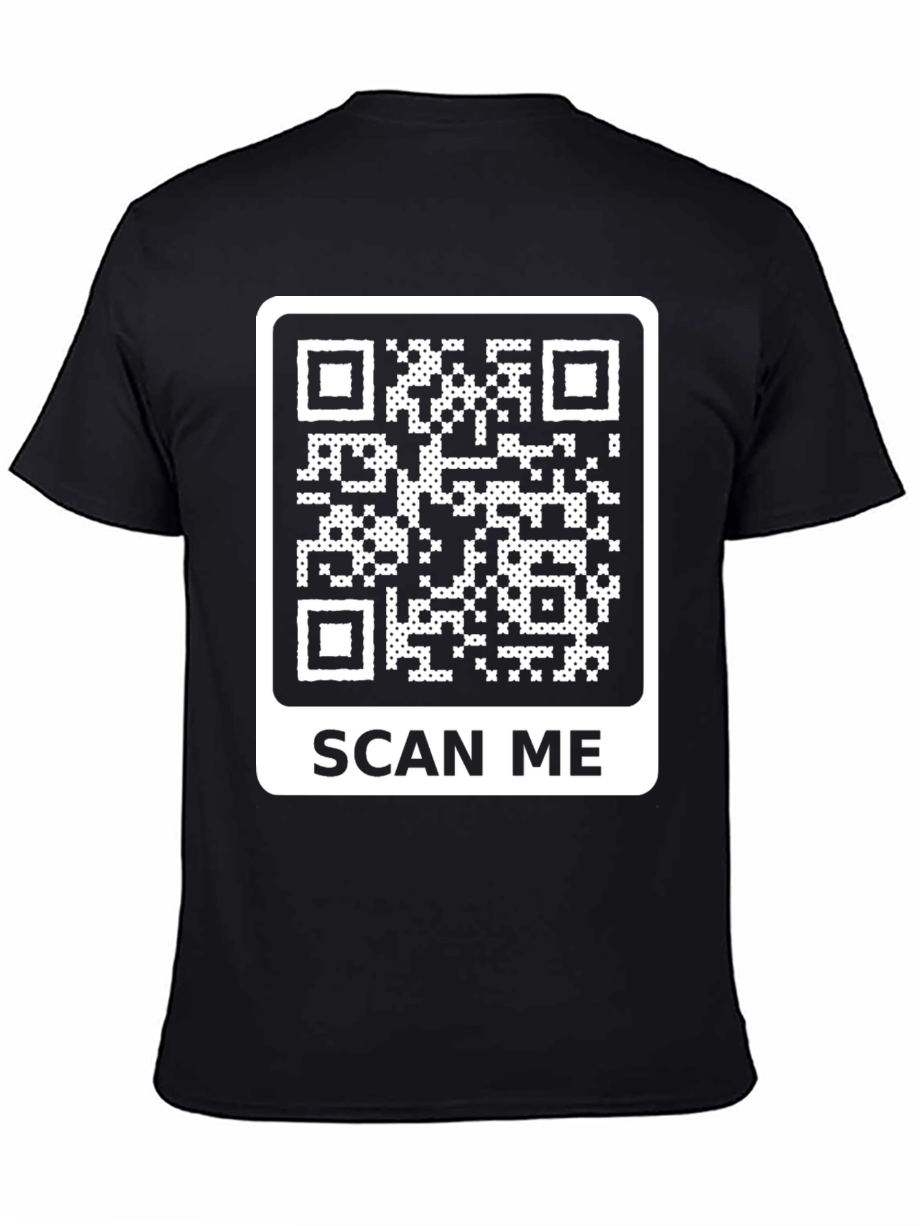 Scan Me QR Code T-Shirt - Black Casual Tee