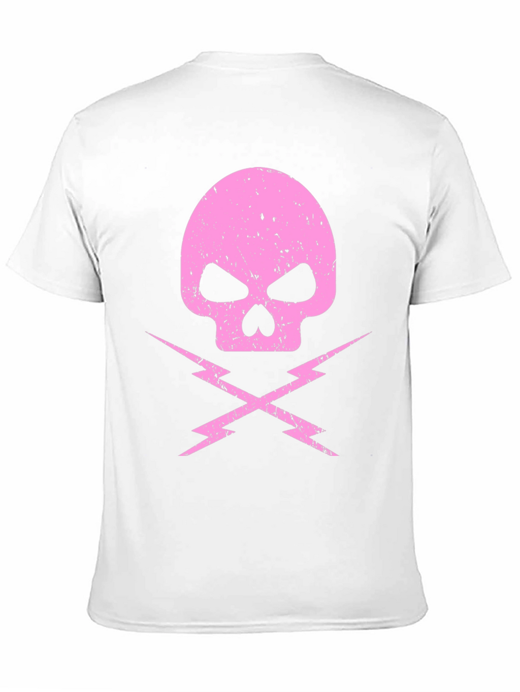 Pink Skull & Lightning Bolt Graphic Black T-Shirt