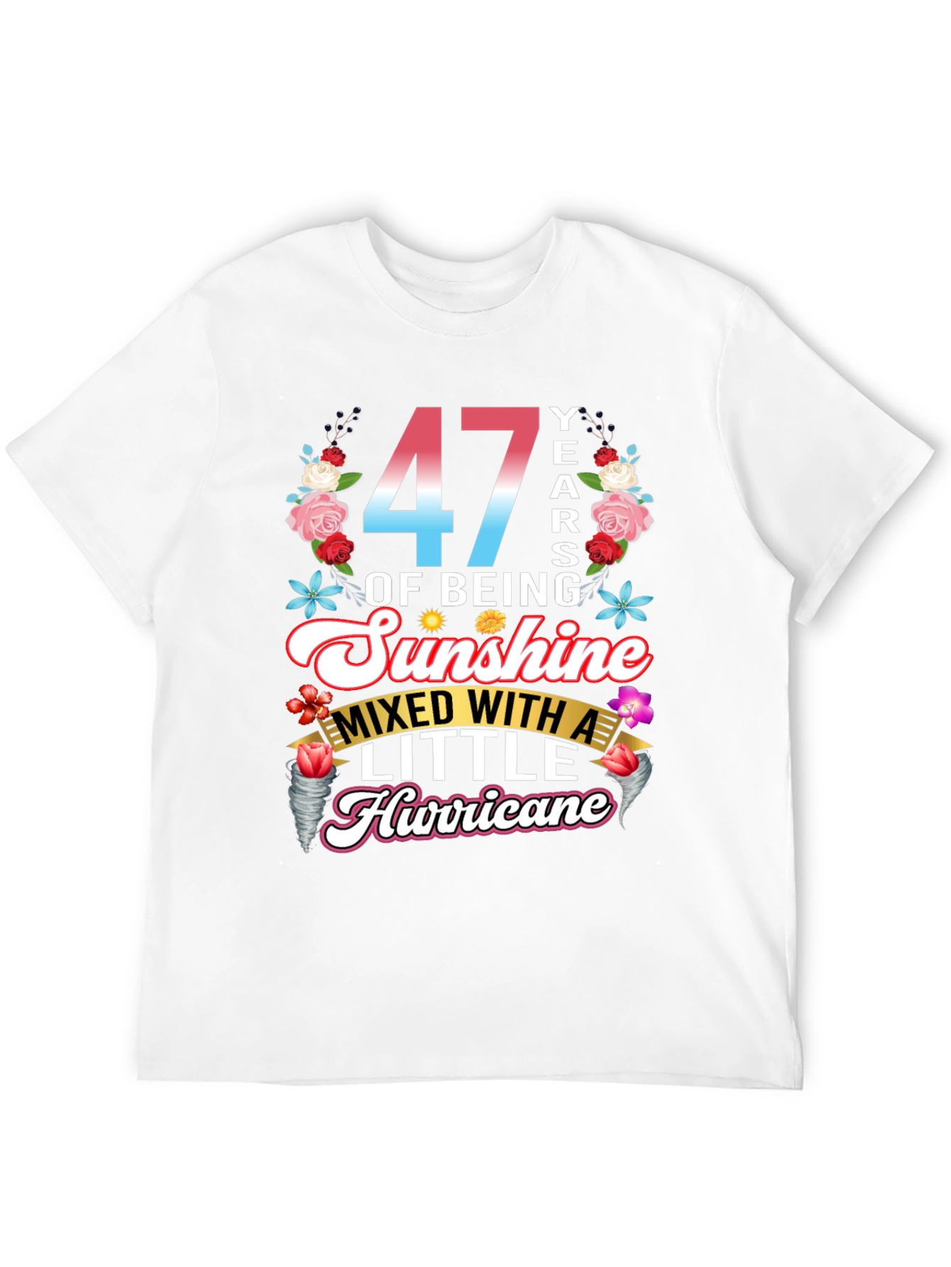 47 Years of Sunshine and Hurricane Graphic T-Shirt