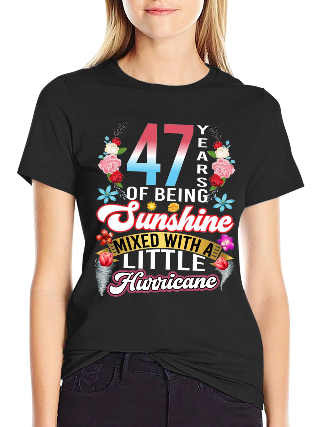 47 Years of Sunshine and Hurricane Graphic T-Shirt