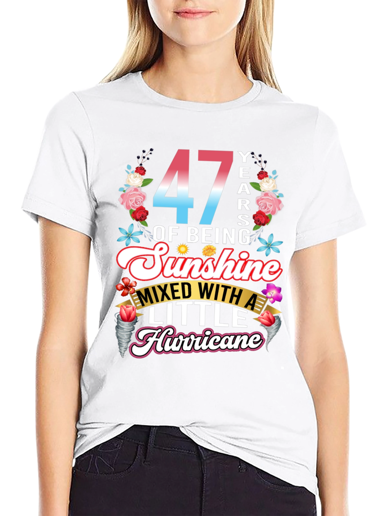 47 Years of Sunshine and Hurricane Graphic T-Shirt