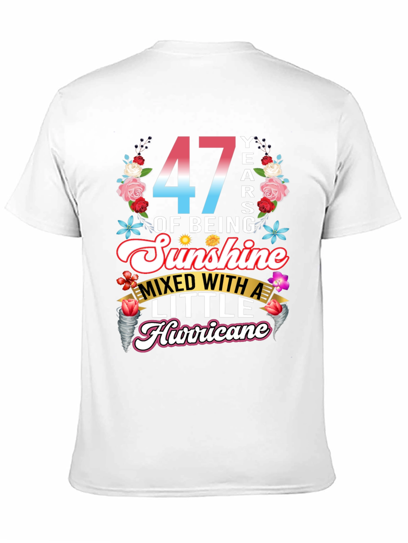 47 Years of Sunshine and Hurricane Graphic T-Shirt