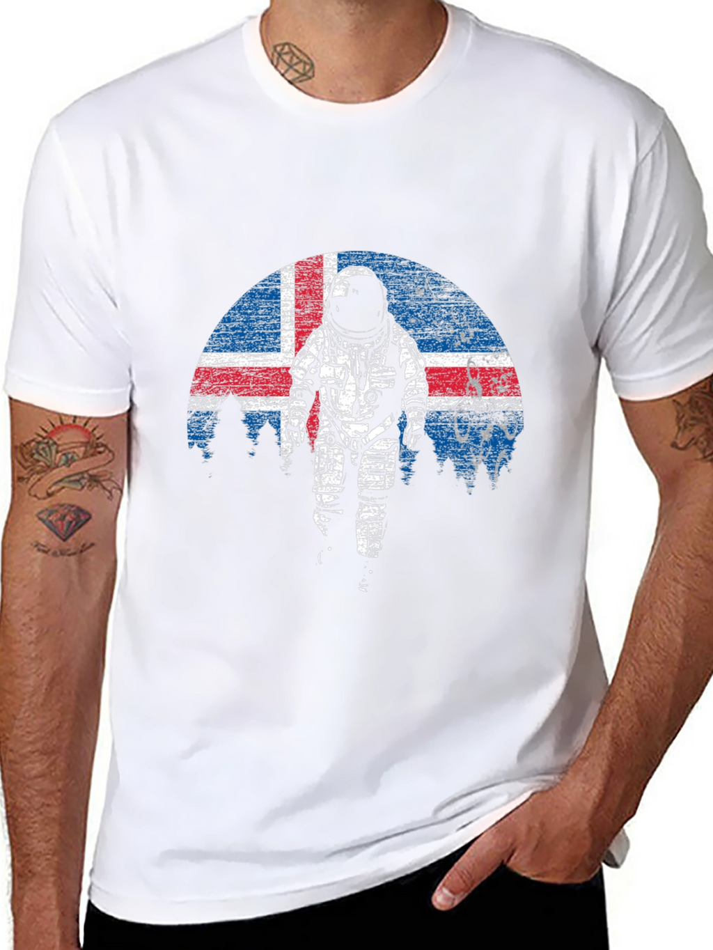 Icelandic Astronaut Graphic Tee - Black