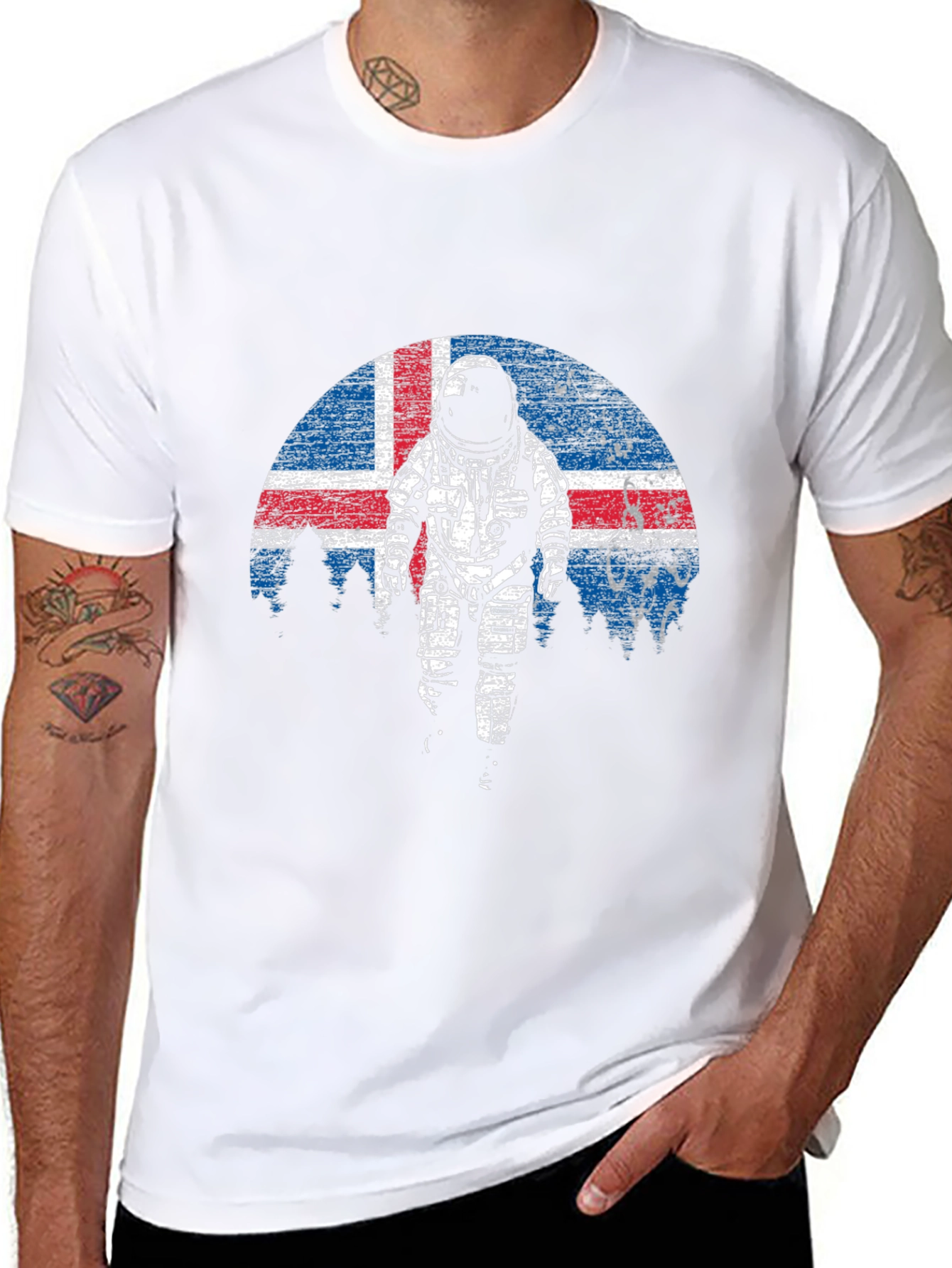 Icelandic Astronaut Graphic Tee - Black
