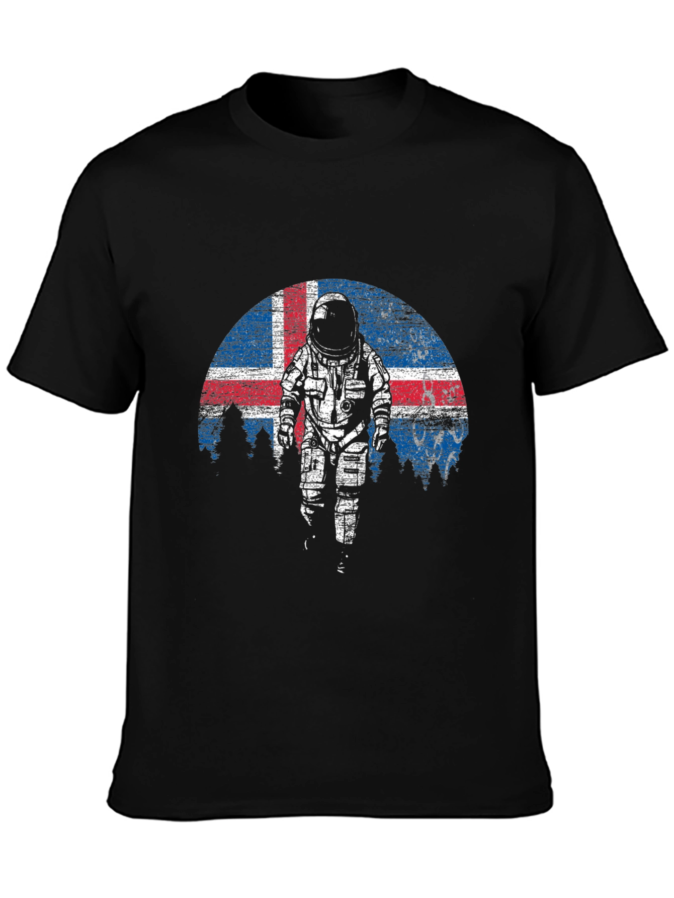 Icelandic Astronaut Graphic Tee - Black