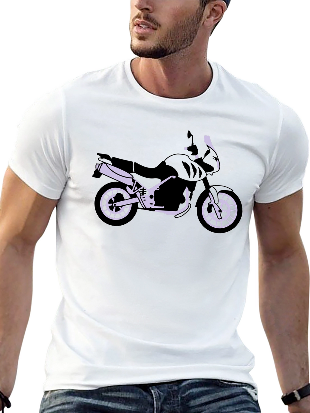 Motorcycle Graphic Tee - Black