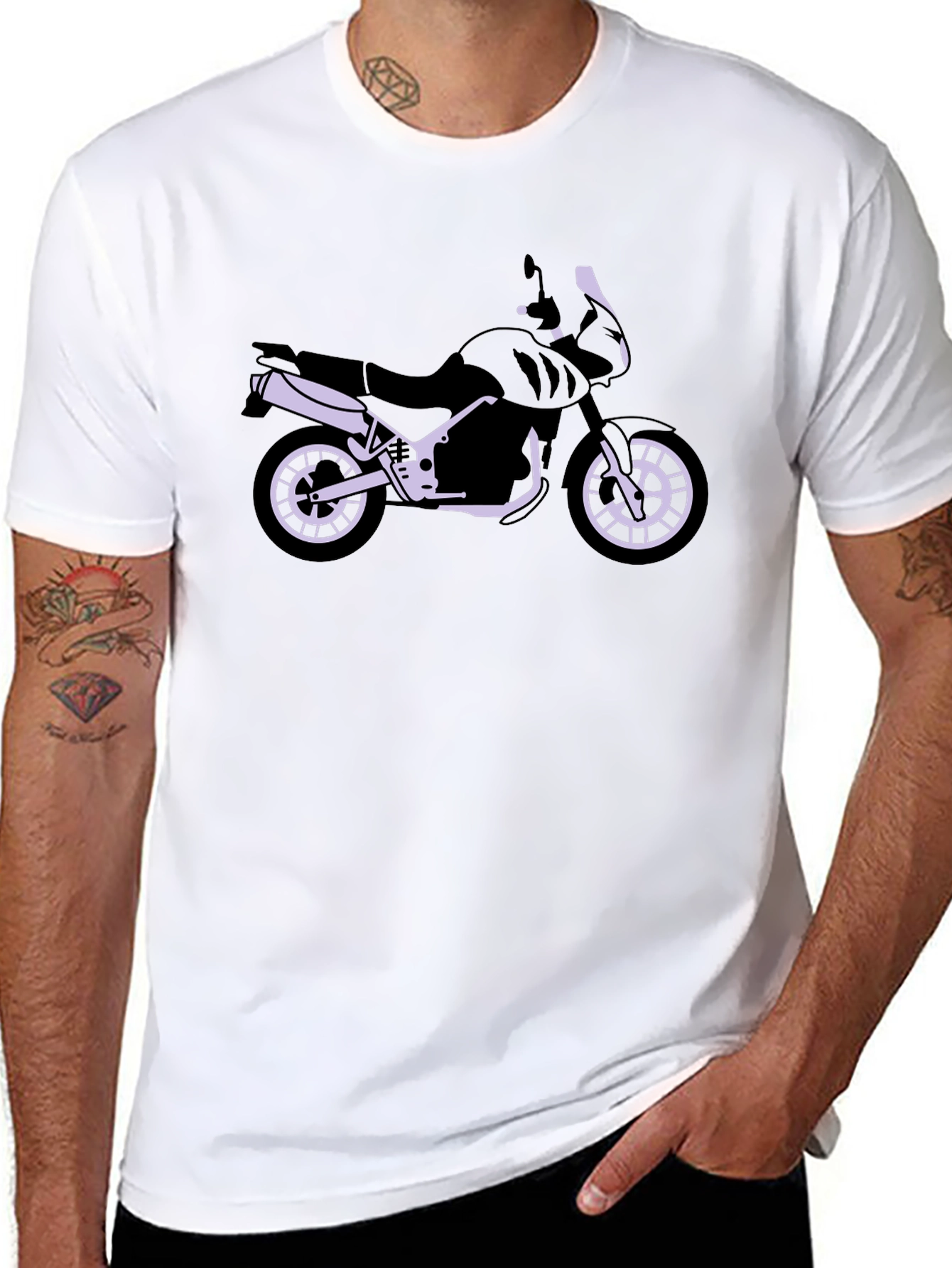 Motorcycle Graphic Tee - Black