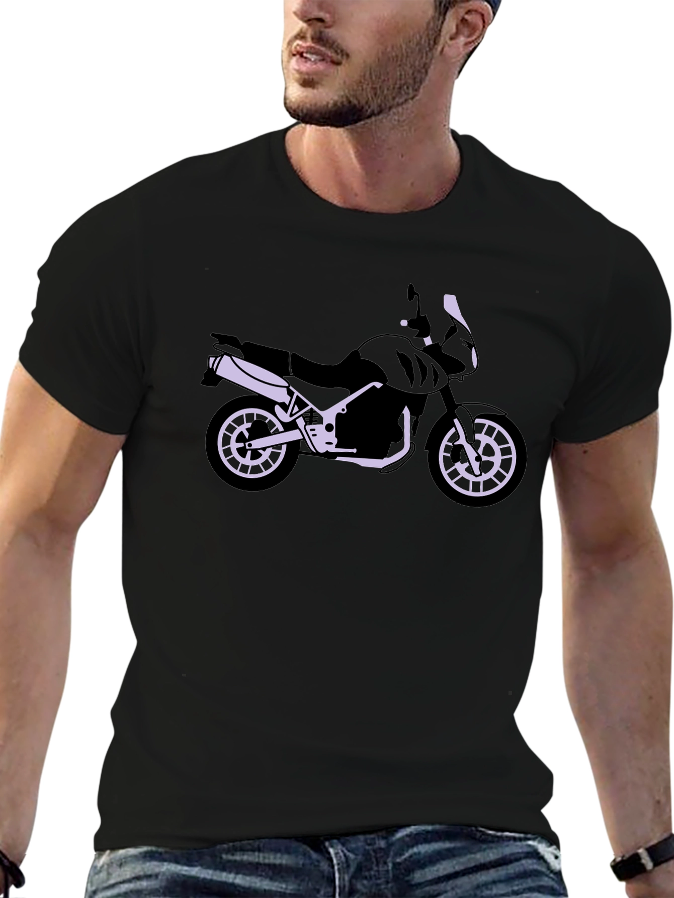 Motorcycle Graphic Tee - Black