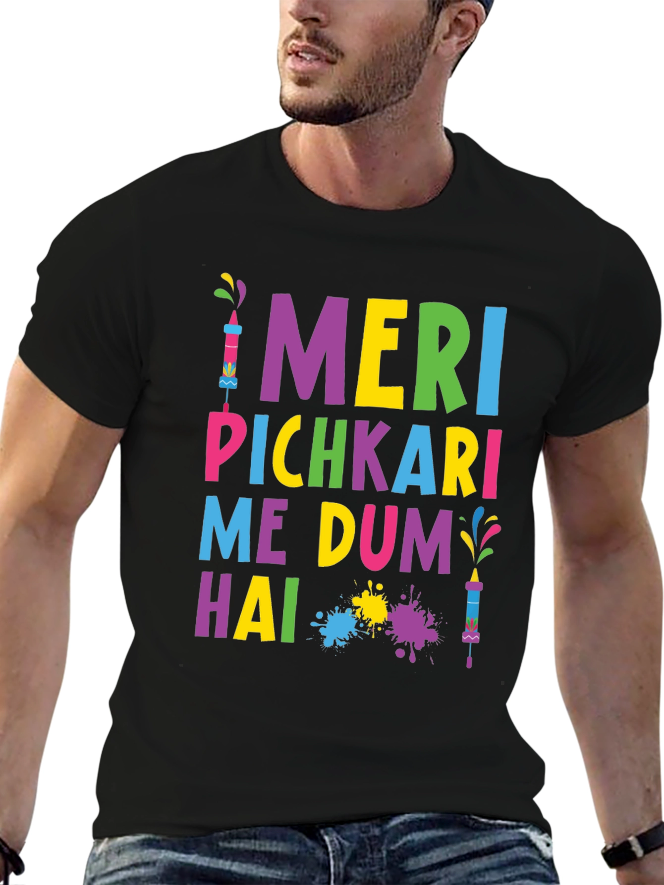Colorful Holi T-Shirt - Meri Pichkari Me Dum Hai