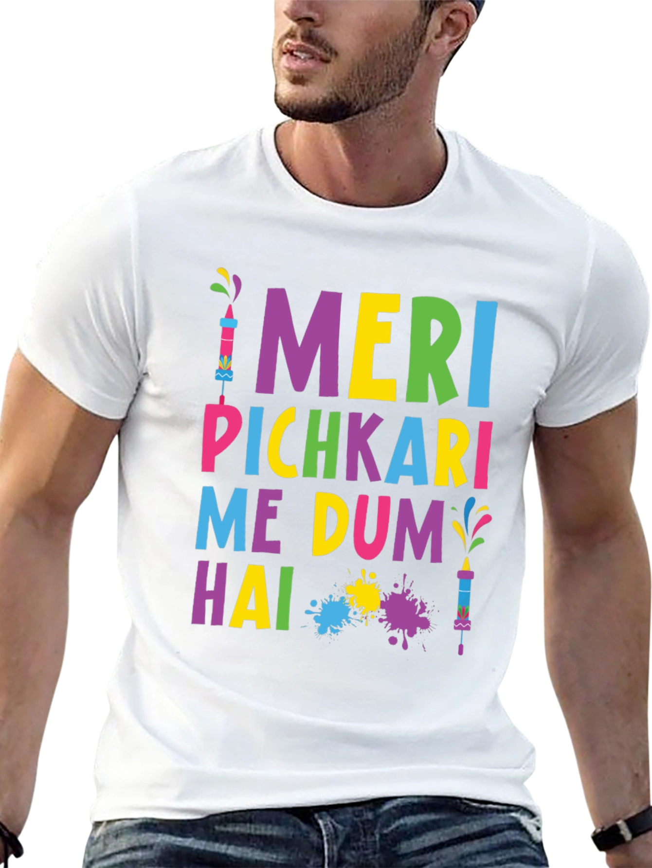 Colorful Holi T-Shirt - Meri Pichkari Me Dum Hai