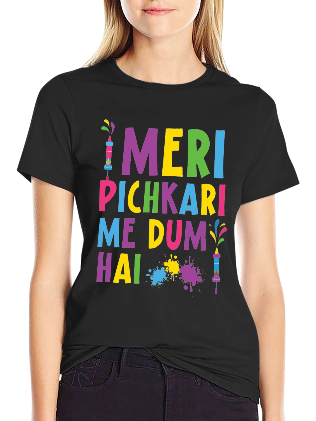 Colorful Holi T-Shirt - Meri Pichkari Me Dum Hai