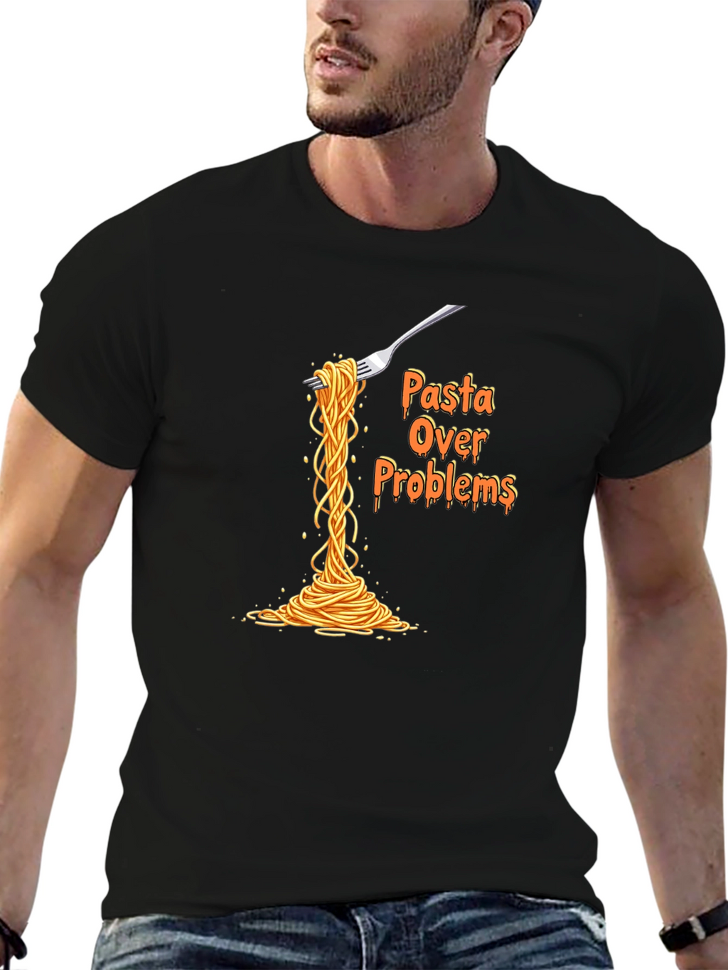 Pasta Over Problems T-Shirt Funny Graphic Tee
