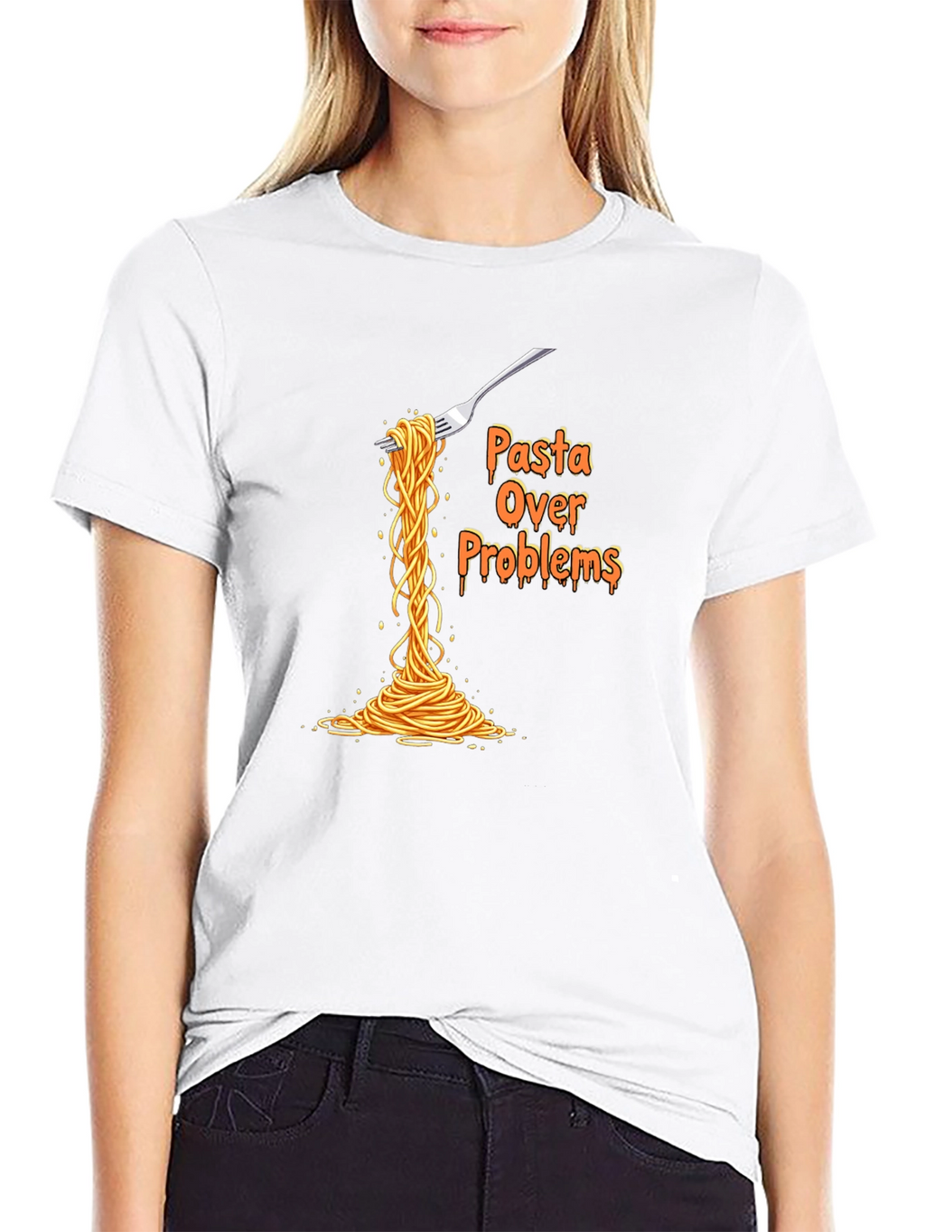 Pasta Over Problems T-Shirt Funny Graphic Tee