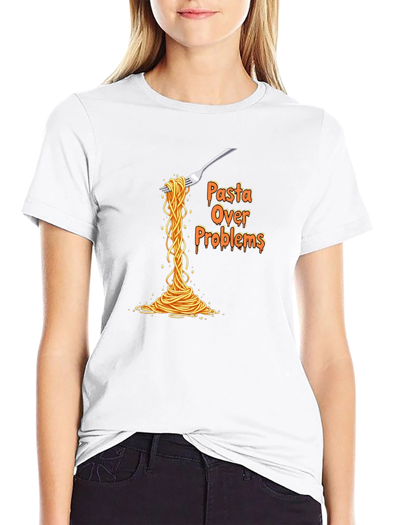 Pasta Over Problems T-Shirt Funny Graphic Tee